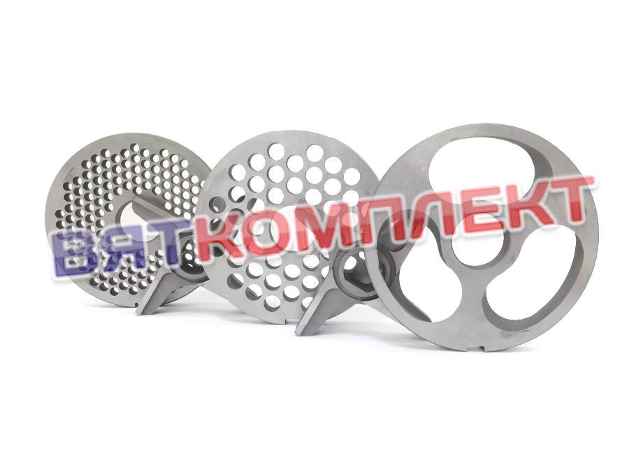 Набор ножей и решеток для мясорубки МИМ-600 с буртом фрезерованные (Инструментальная сталь)